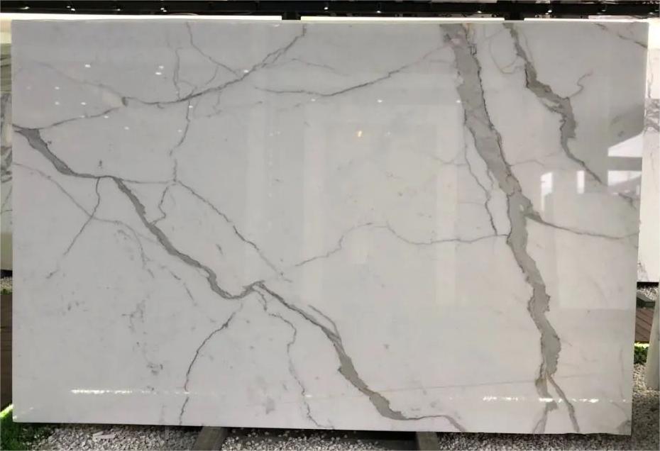 Laje de mármore branco Itália Calacatta para design de interiores 5