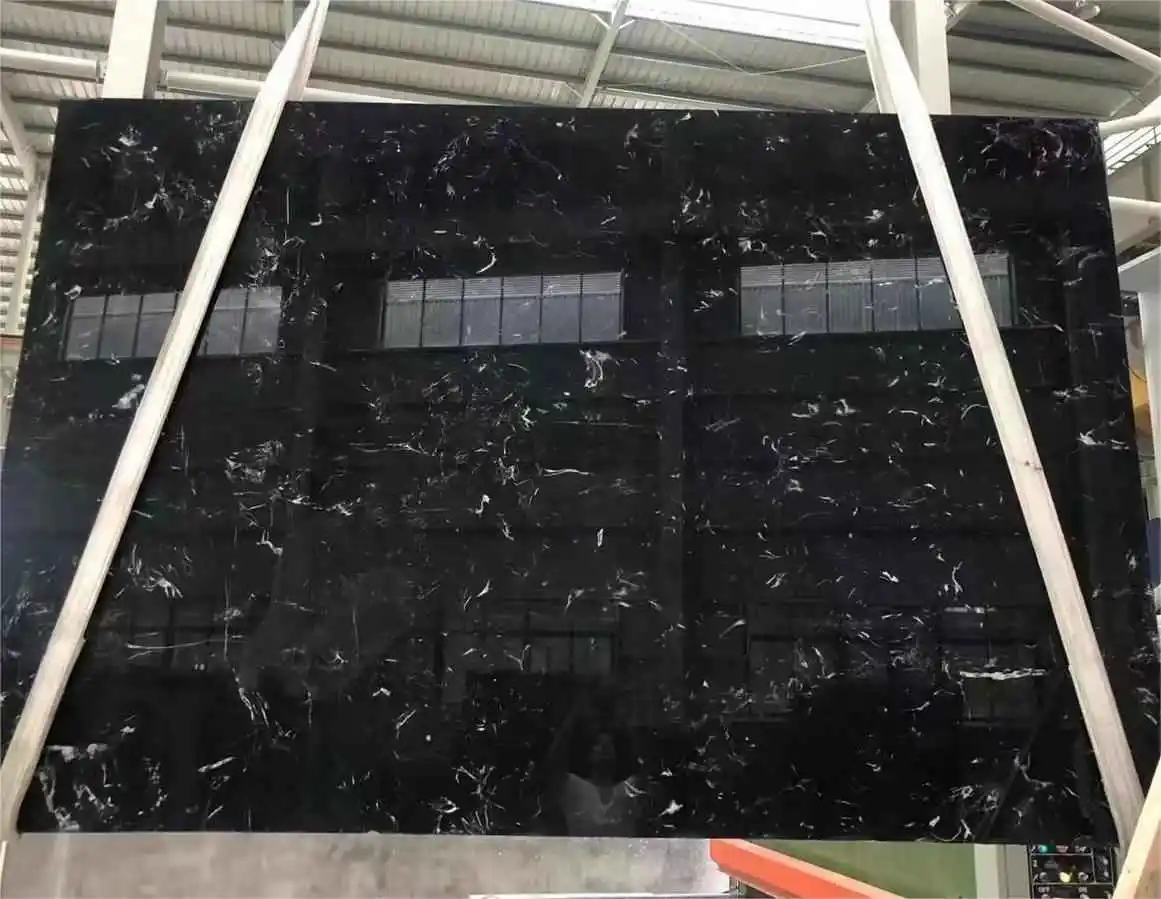 Marmo nero del fiore del ghiaccio per il pannello a parete della sala da pranzo 1