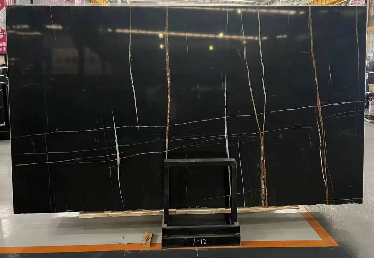 NaLaurent Black Gold Marmorplatte für Treppenfliesen 1