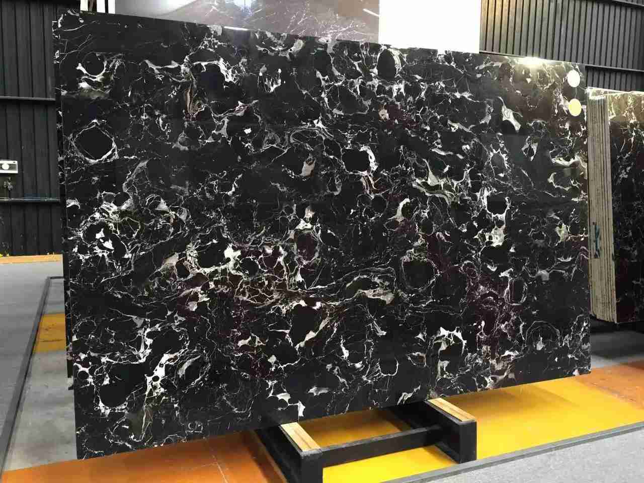 Century Black Ice Flower Marble Polished Surface For Wall Cover 1