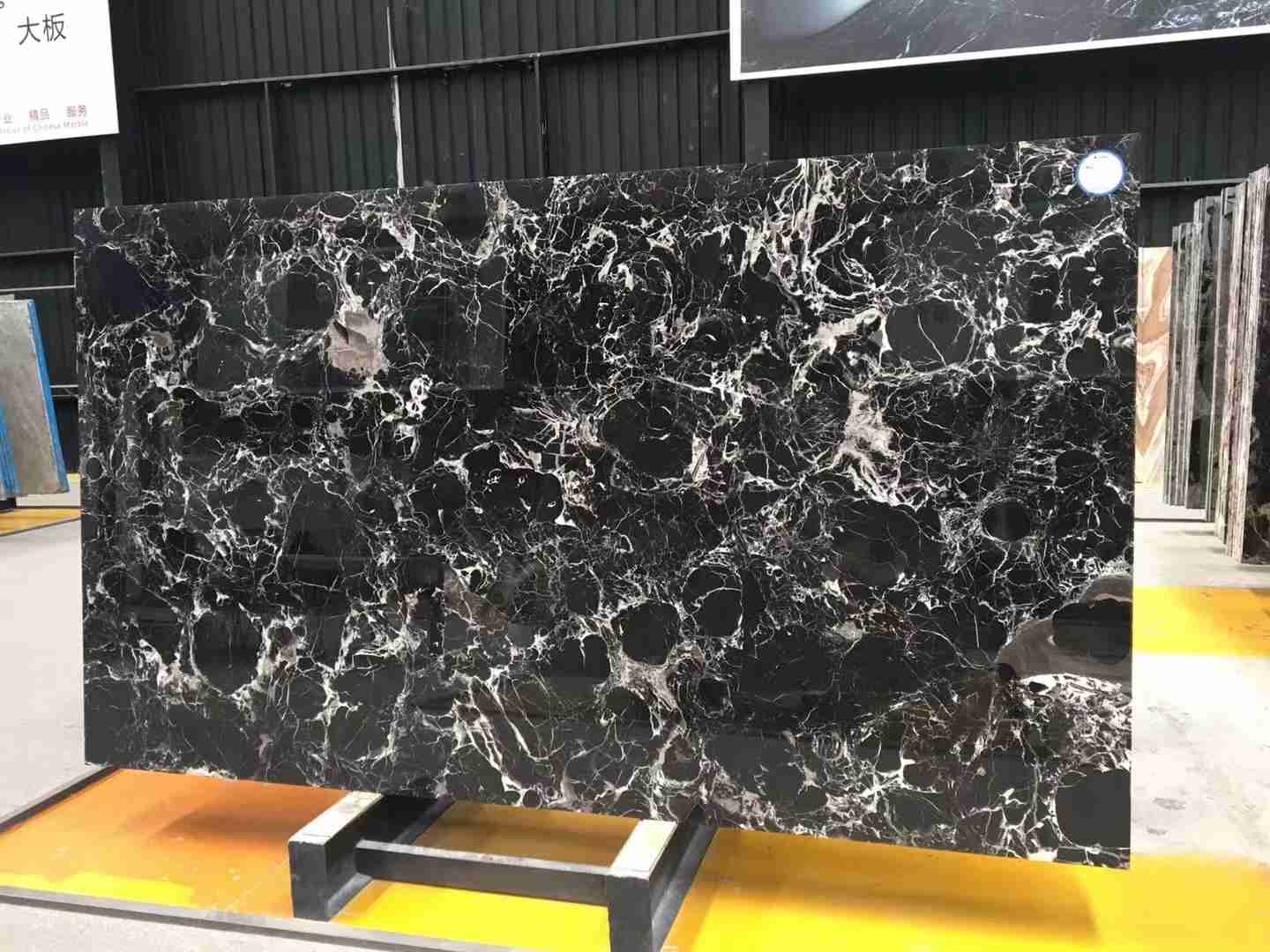 Century Black Ice Flower Marble Polished Surface For Wall Cover 3
