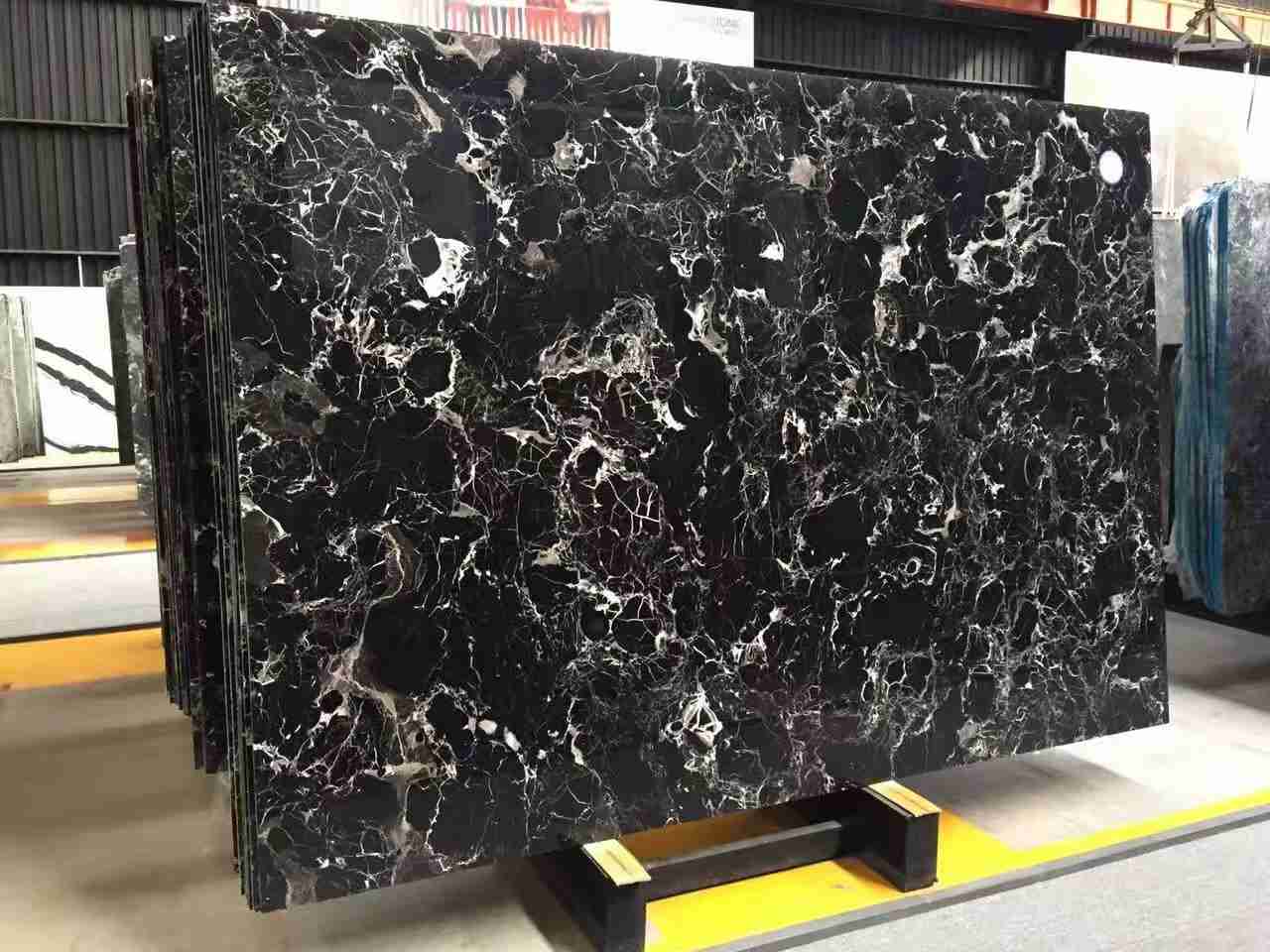 Century Black Ice Flower Marble Polished Surface For Wall Cover 2