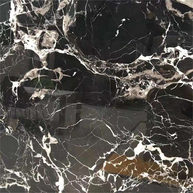 Century Black Ice Flower Marble Polished Surface For Wall Cover 4