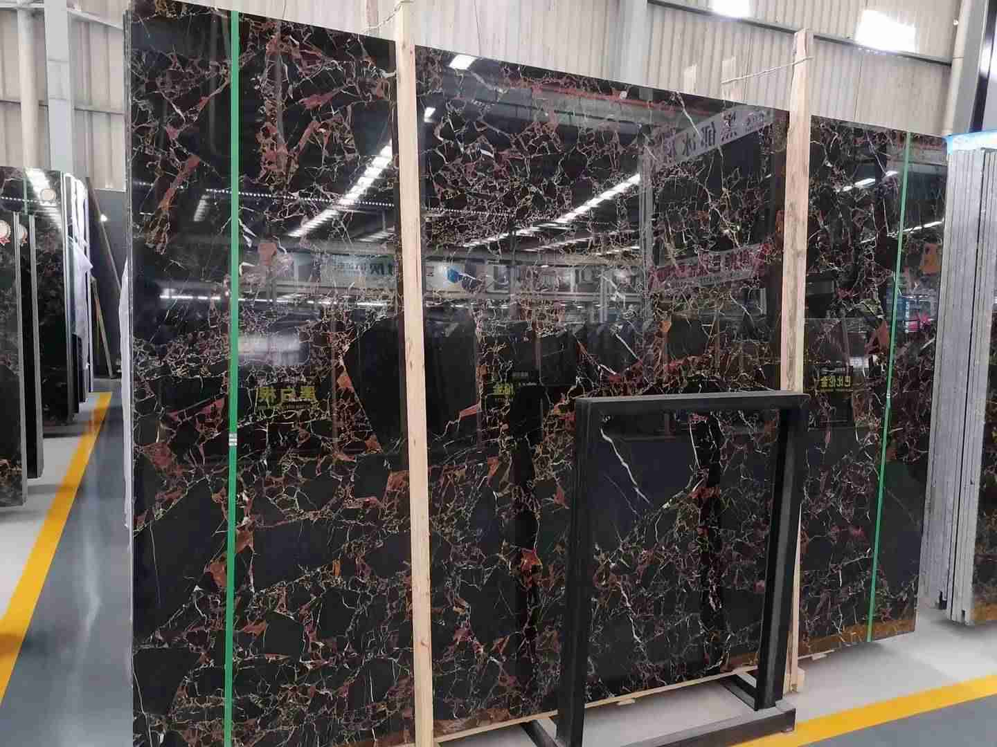 بلاطة رخام أثينا بورتورو بلاك نيرو لديكور جدار الدش 2