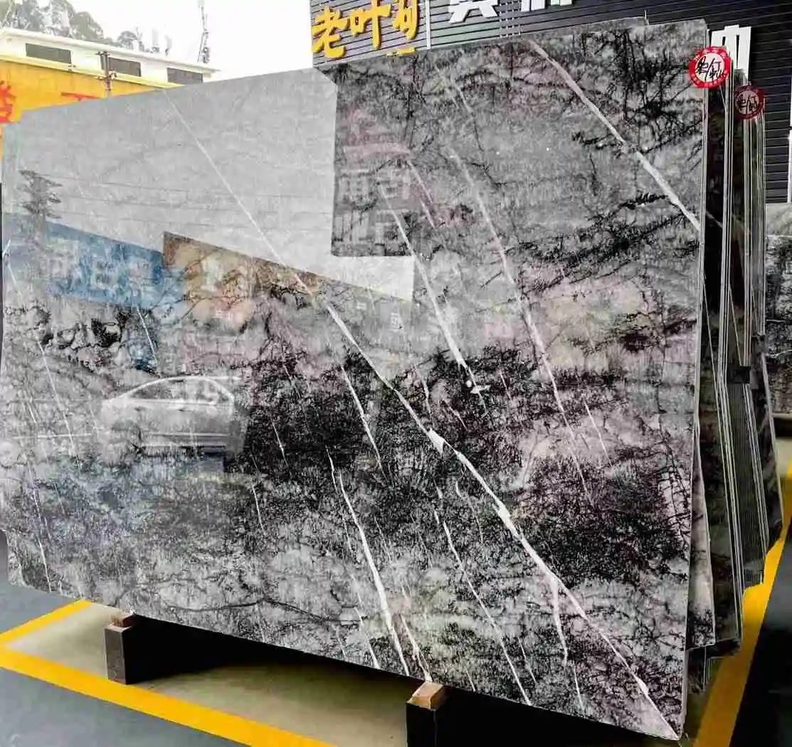 Superficie pulida de losa de mármol del abeto plateado para encimera de cocina1709966353809108 1