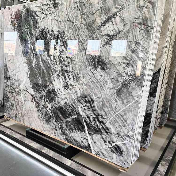 Surface polie par dalle de marbre de sapin argenté pour plan de travail de cuisine-1709966353809108 5