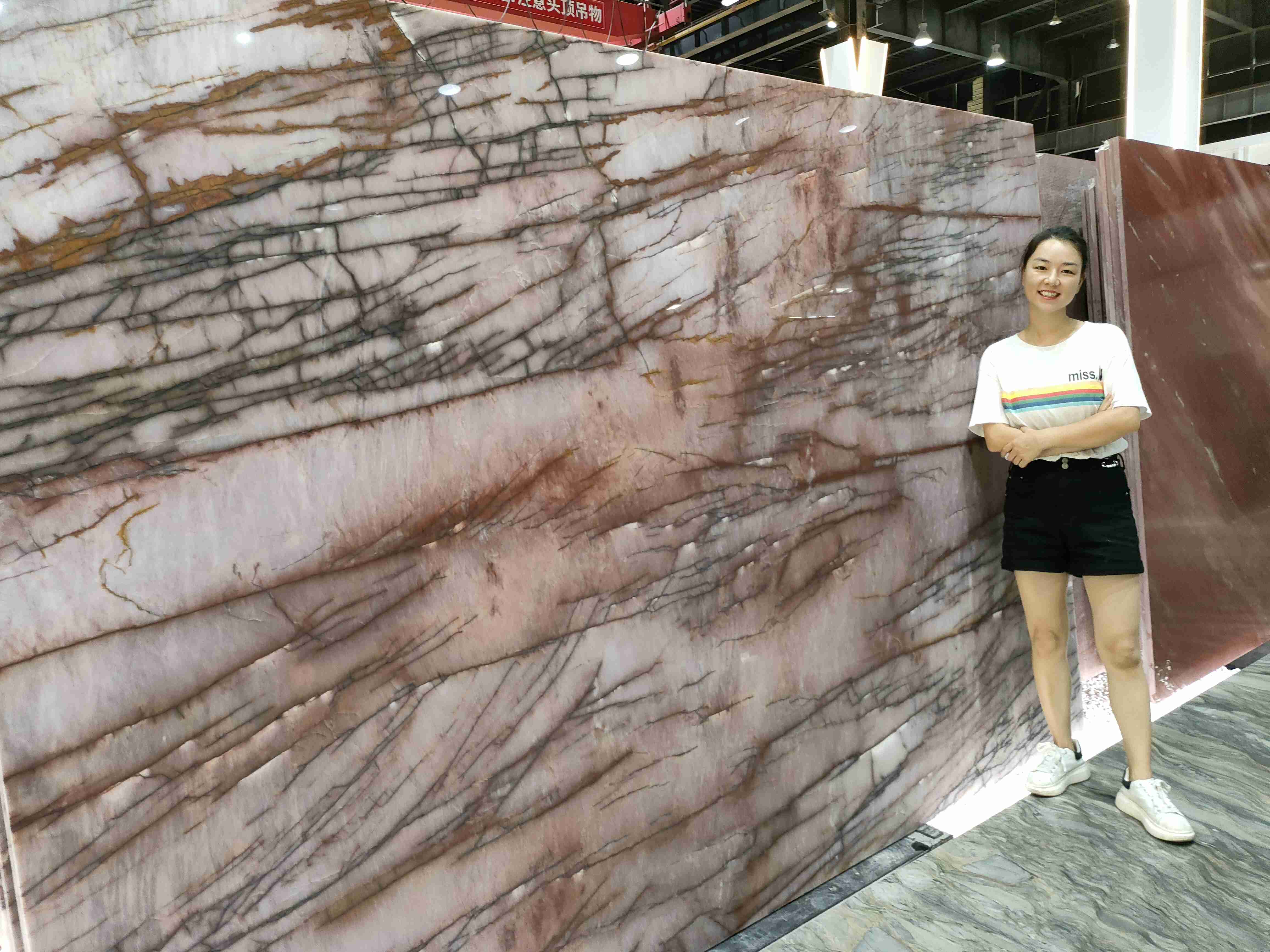 壁タイル用のコスモポリタンな赤い珪岩結晶スラブ 4