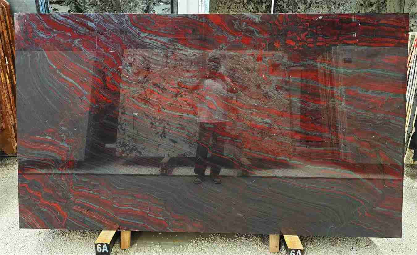 Dalle de quartzite rouge de fer pour carrelage de salle de bain 1