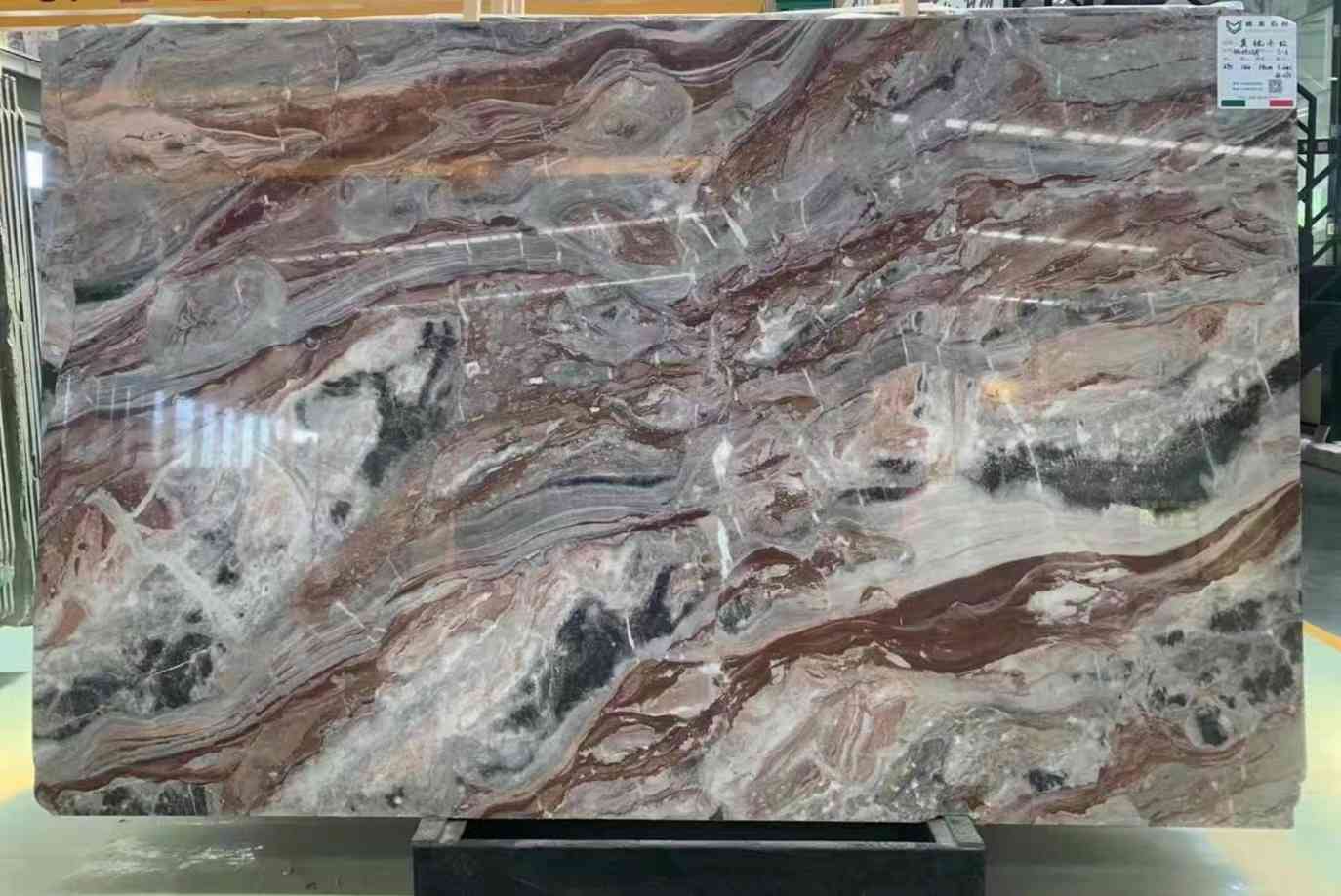 Dalle de marbre rouge Arabescato Orobico Rosso pour dessus de vanité de salle de bain 4