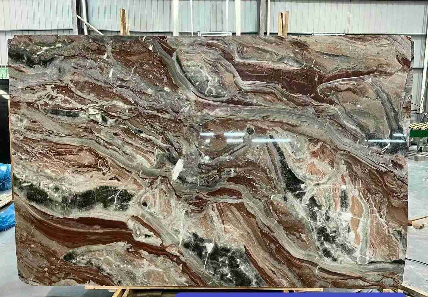 Dalle de marbre rouge Arabescato Orobico Rosso pour dessus de vanité de salle de bain 3