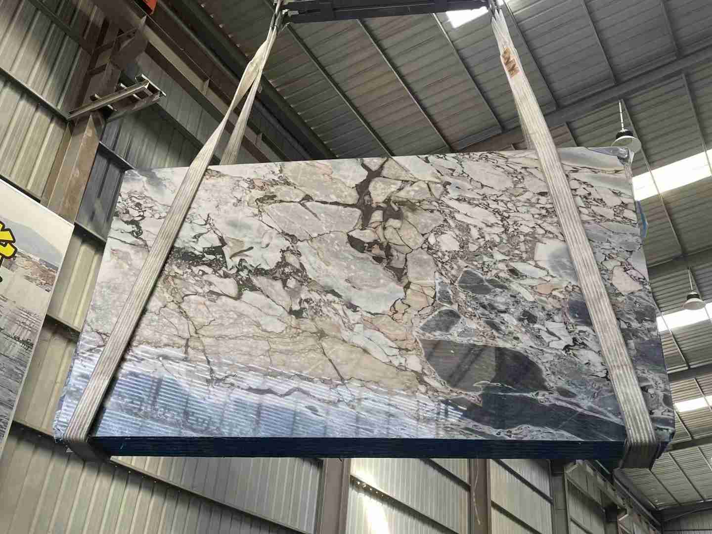 Dalle de marbre clair bleu argenté pour armoires de cuisine 8