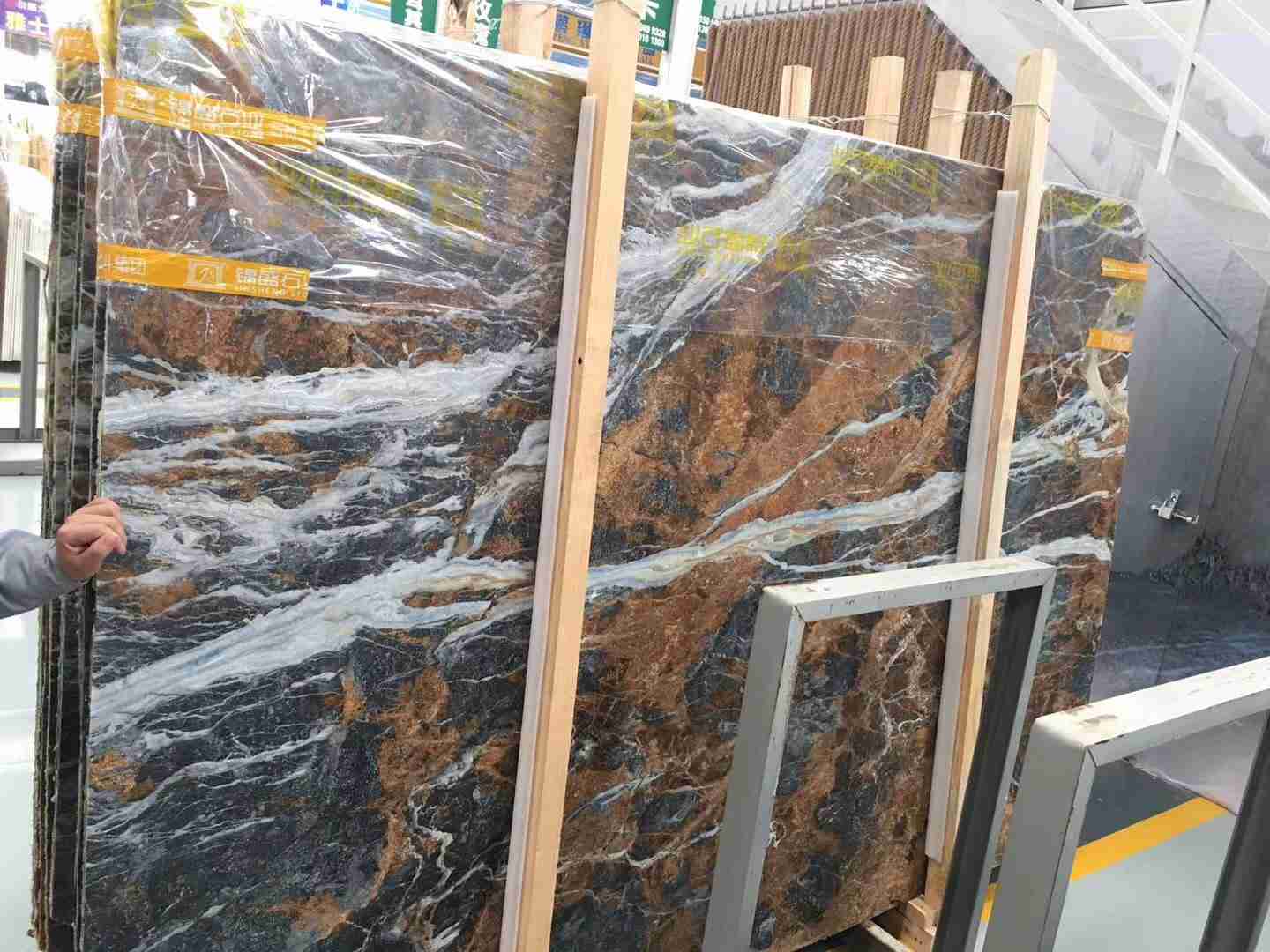Dalle de marbre Blue Janes pour carrelage de salle de bain 4
