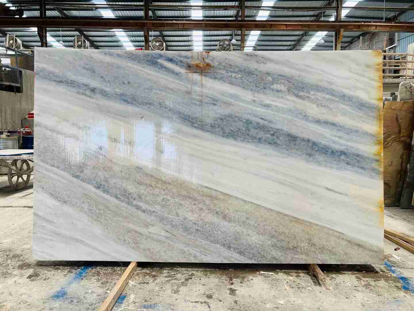 Dalle de marbre bleu céleste pour panneau mural 5