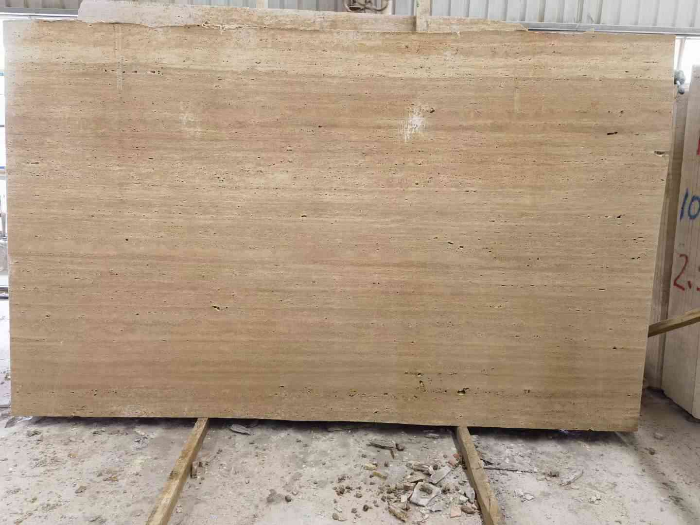 Turkey Beige Travertine Slab Veins Cut Slab For Outdoor Tile 7