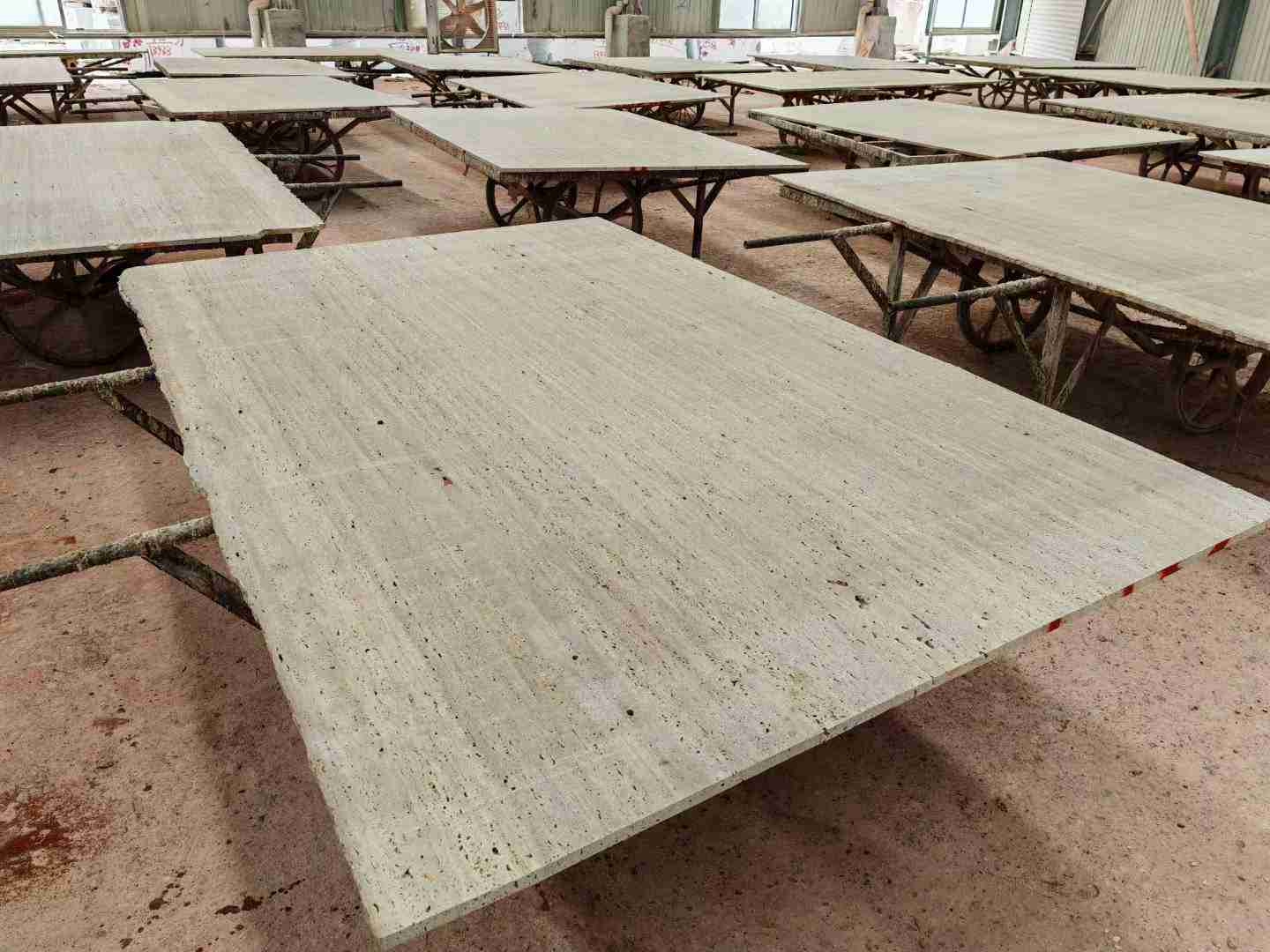 Turkey Beige Travertine Slab Veins Cut Slab For Outdoor Tile 4