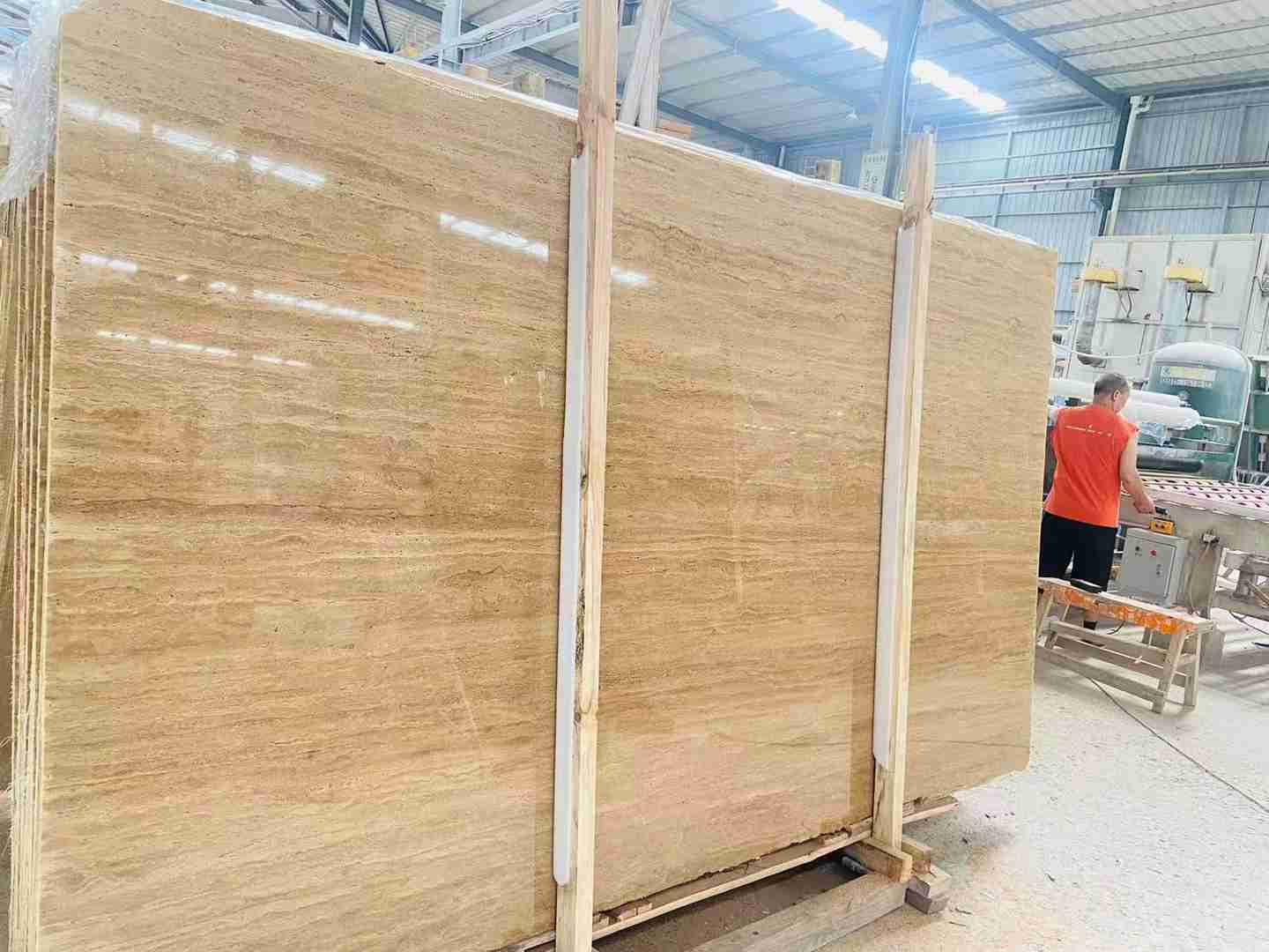 Turkey Beige Travertine Slab Veins Cut Slab For Outdoor Tile 6