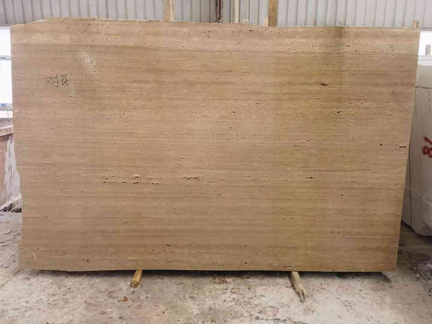 Turkey Beige Travertine Slab Veins Cut Slab For Outdoor Tile 1