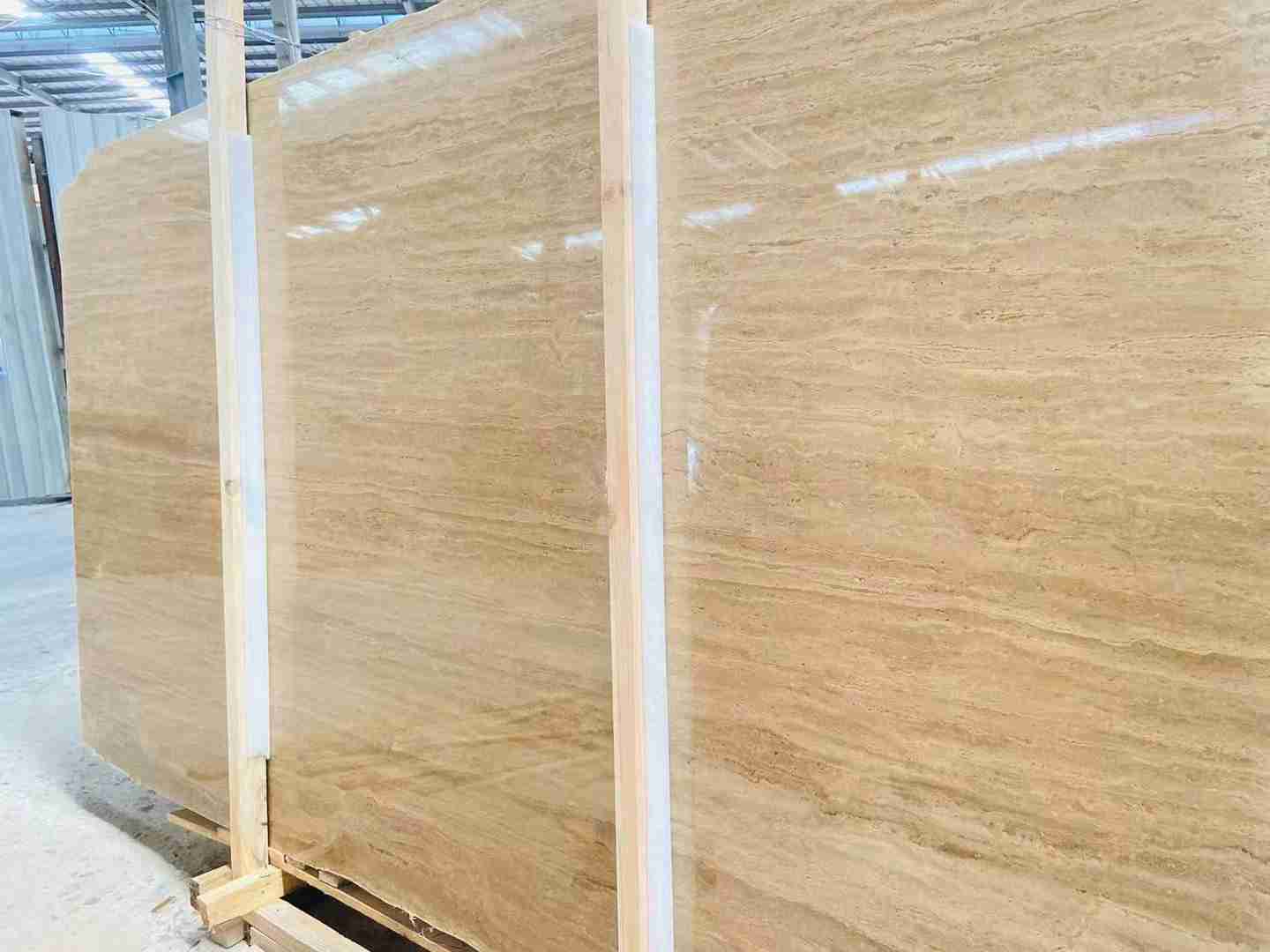 Turkey Beige Travertine Slab Veins Cut Slab For Outdoor Tile 3