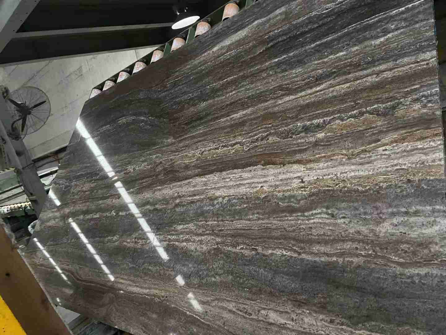 Iranian Silver Gray Travertine Slab For Dining Room Wall Tile 3