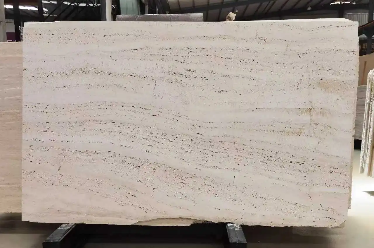 Italy Super White Travertine Slab For Bathroom Floor Tile 1