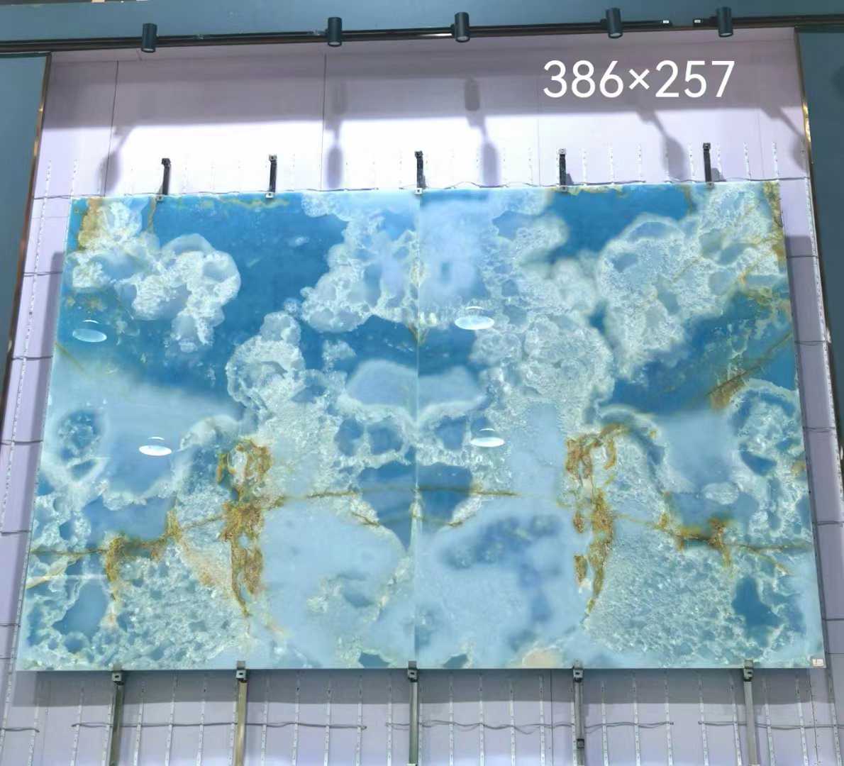 욕실 벽 타일용 블루 오닉스 슬래브 광택 표면 1