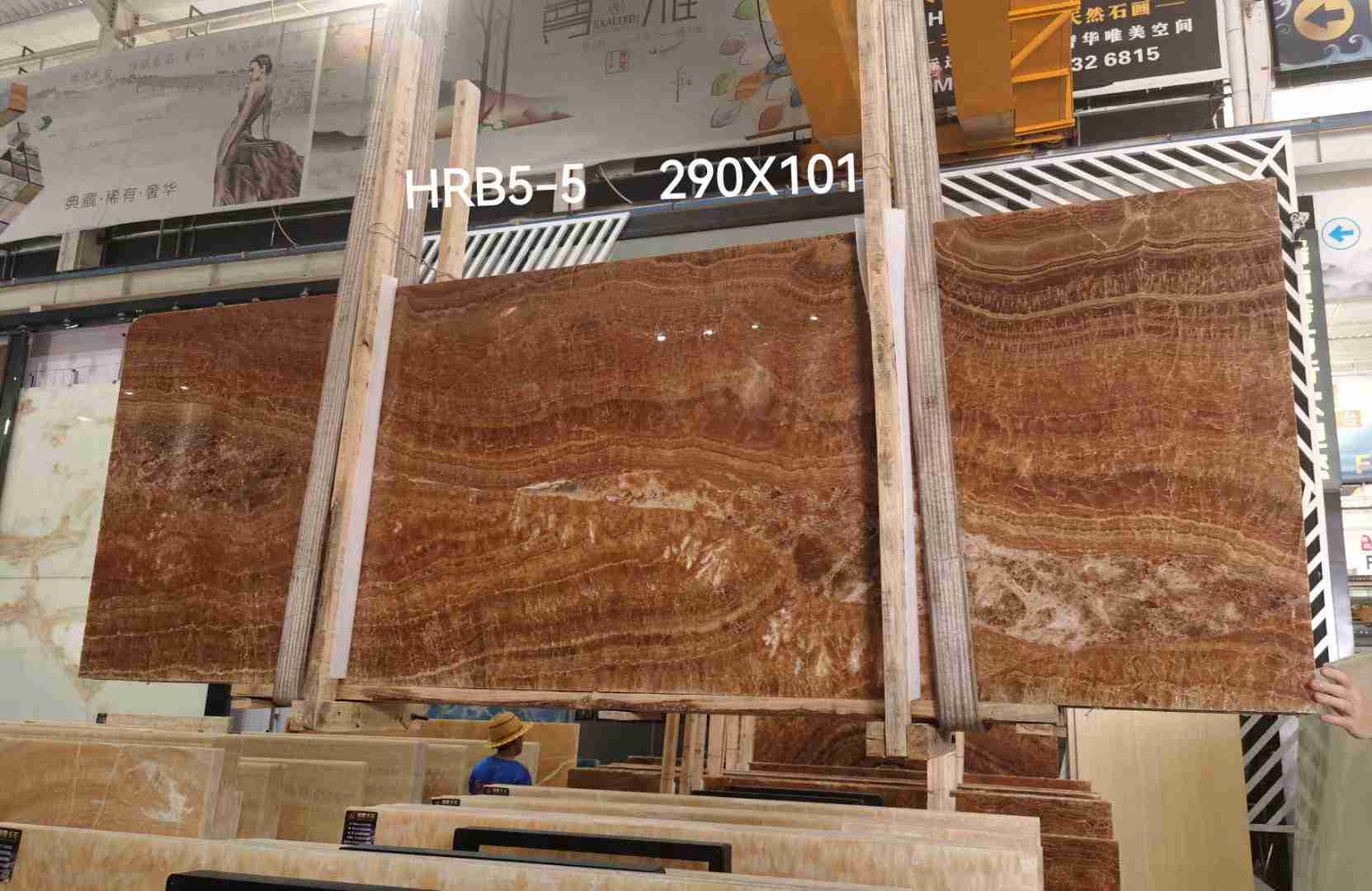 Gelbe hölzerne Onyxplatte für Badezimmerwandfliesen 3
