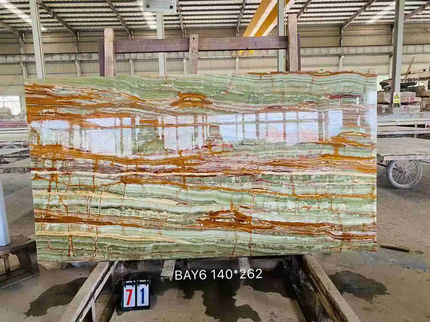 Bamboo Green Onyx Slab For Bathroom Wall Tiles 1