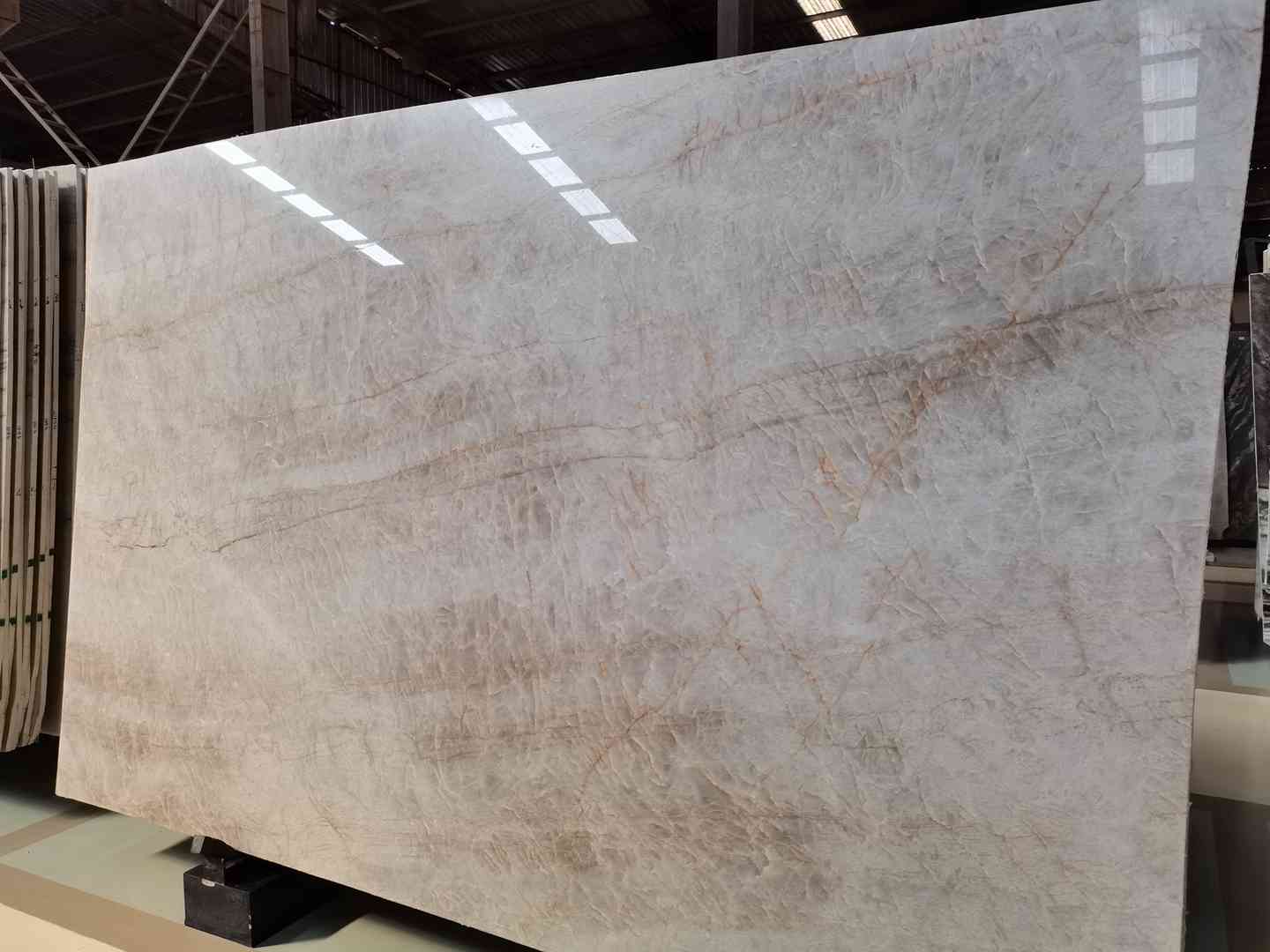 Pierre de luxe de dalle de quartzite de Taj Mahal pour le dessus de vanité de salle de bains 3
