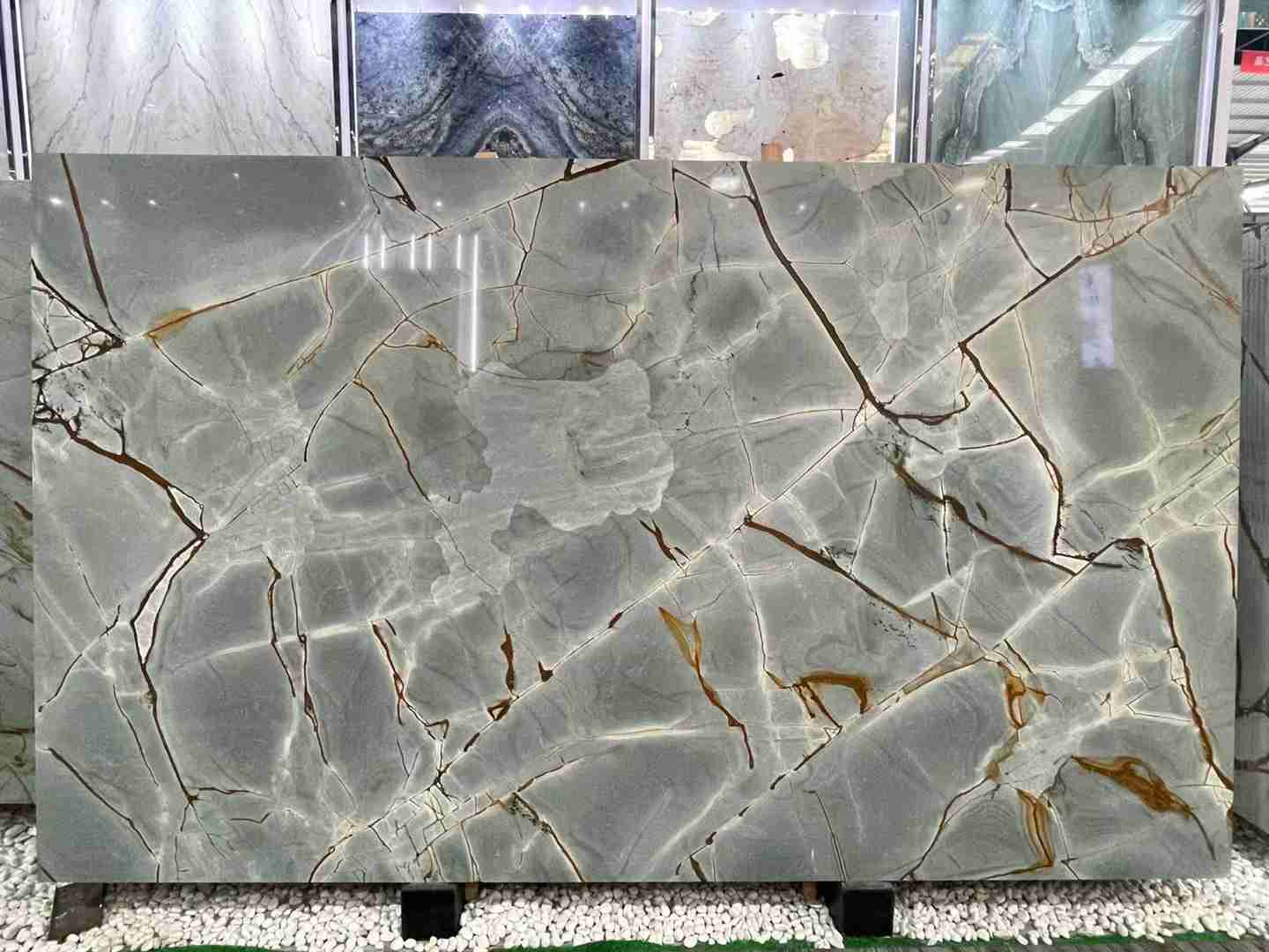 Losa de cuarcita azul Roma para encimera de comedor 4