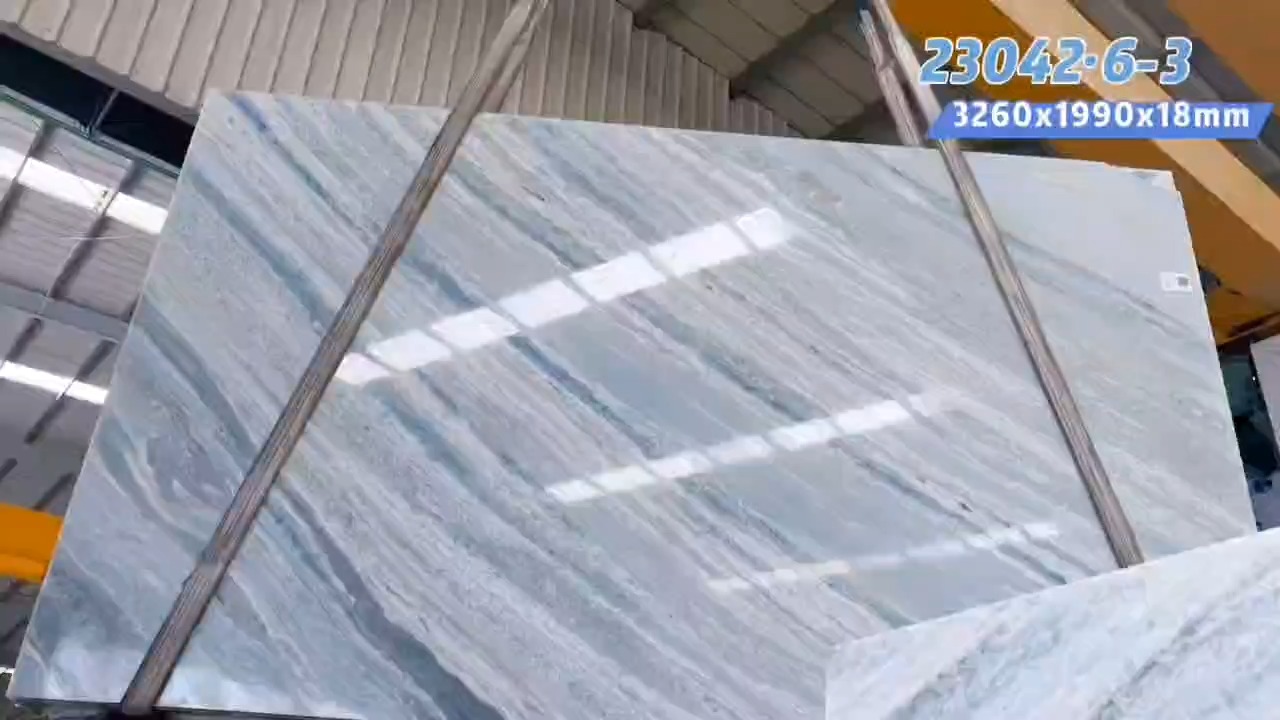 Dalle de marbre bleu céleste pour panneau mural 1