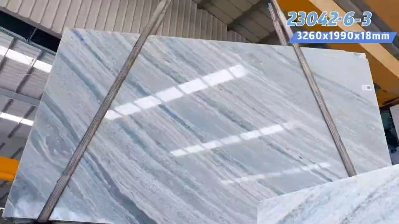 Dalle de marbre bleu céleste pour panneau mural 1