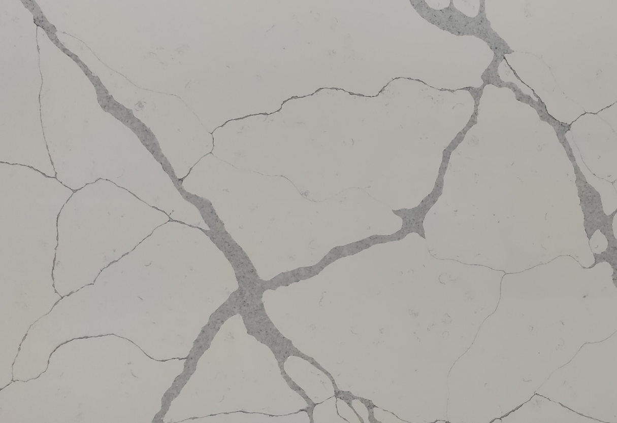 6517 Lastre di quarzo artificiale bianco Calacatta con venature grigie 2