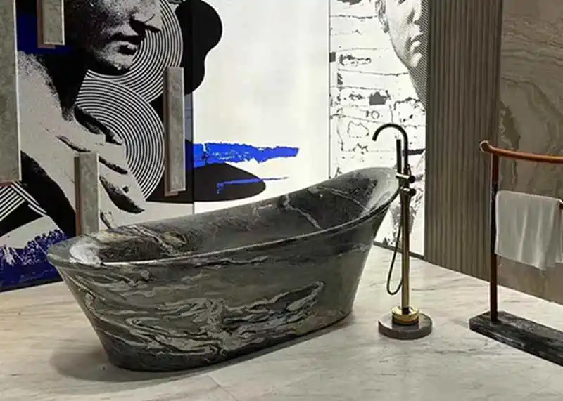 Italy Kinawa Violet  Marble  Bathtub Customization 1