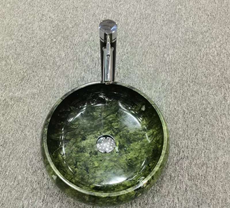 Pia de banheiro em mármore verde Ming 3