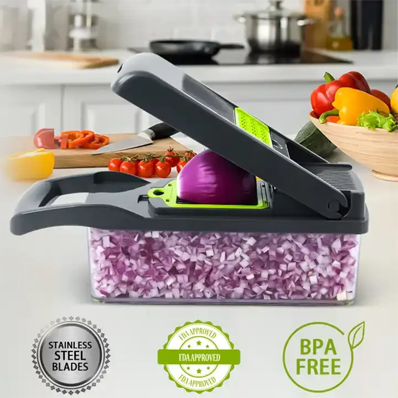 Hot Sell Kitchen Accessories Food Cutter Veggie Onion Chopper Mandoline Slicer Multifunctional Vegetable Cutter 4
