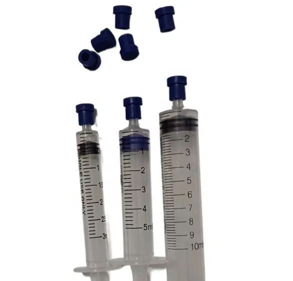 Blue Rubber Syringe Tip Caps - Secure, Sterile & Reusable Protection 1