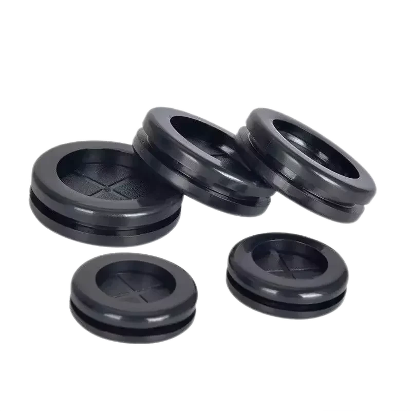 Okrągły czarny pusty zamknięty otwór uszczelka płaska zaślepka dwustronny przewód gumowy przelotka do kabla 1