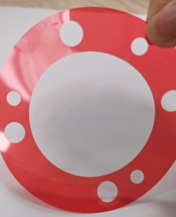 Özel 0.05mm kalınlıkta plastik şimler kırmızı mavi evcil hayvan film conta 3