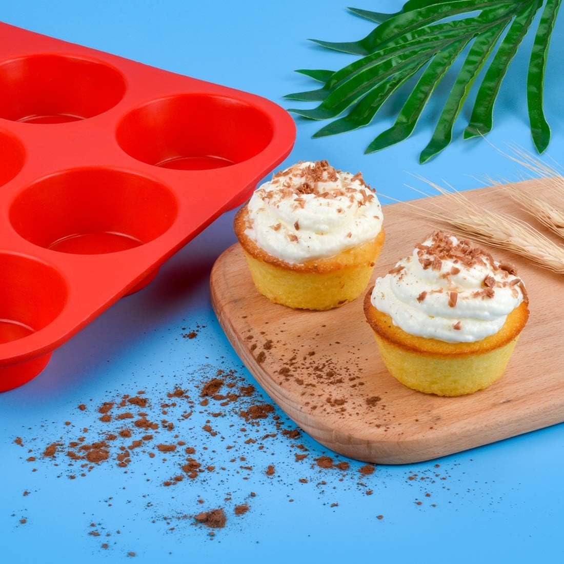 12-filiżankowa silikonowa forma do muffinek z nieprzywierającą powłoką, silikonowa forma do pieczenia babeczek 5