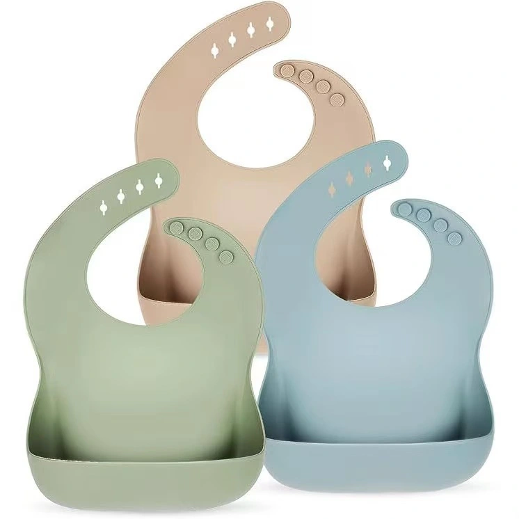 Su Geçirmez Yumuşak Unisex Silikon Bebek Önlükleri 1