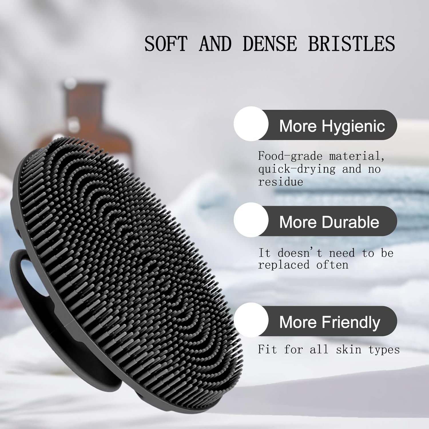 Soft Silicone Body Scrubber Shower Brush 2
