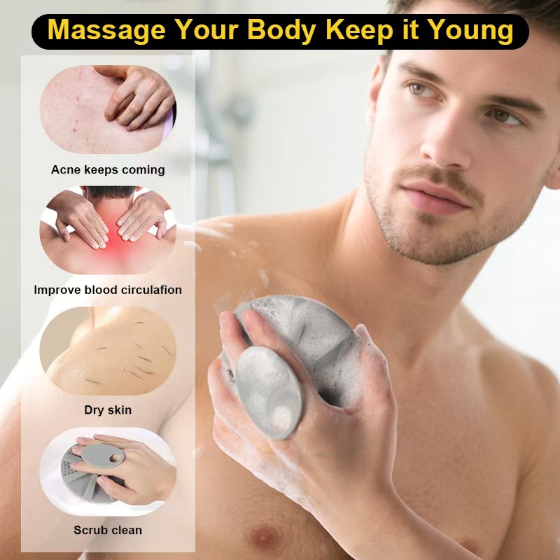 Soft Silicone Body Scrubber Shower Brush 4