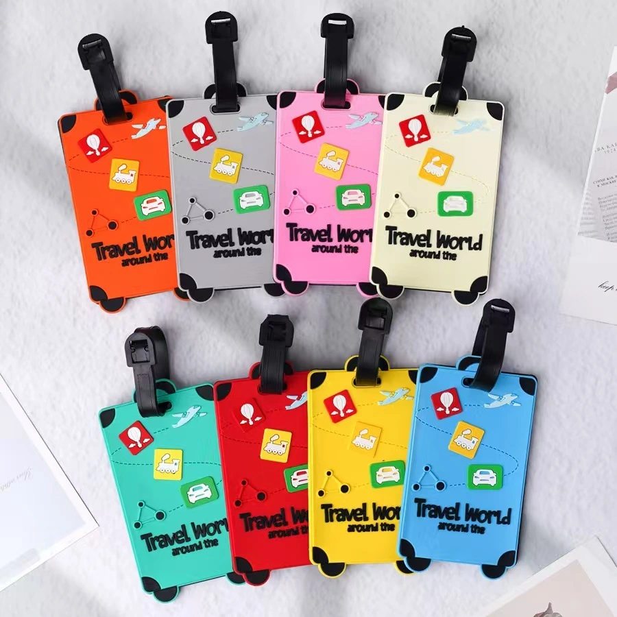 Custom Soft 2D PVC Silicone Luggage Tag, Durable & Flexible Name Card Holder for Suitcase,  Anti-Lost Identification Bag Tag 1