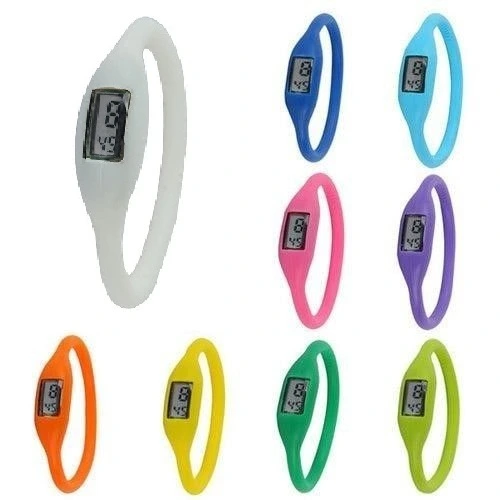 Colourful Digital Silicone Sport Watch Silicon Rubber Bracelet Wrist Watch 1