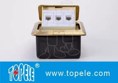 OEM Floor Socket Outlets Square Panel Copper / Round Aluminum Aloy POP Up Type 1