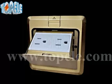 Square Panel Copper / Round Aluminum Aloy POP-up Type Floor Socket GFCI Receptacles OEM 1