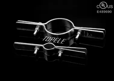Zinc Plated Riser Metal Pipe Clamps Customized With Bolt , UL Approved 1
