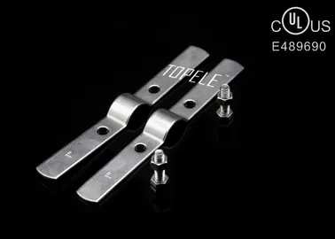 Zinc Plated / Black Steel Pipe Clamps With Bolt , Pipe Holder Clamp UL Standard 1