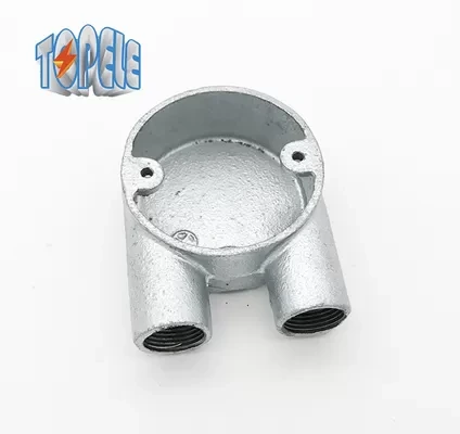 Branch 2 Way U Malleable Iron Box BS4568 Conduit Fitting Hot Dip Galvanized 1