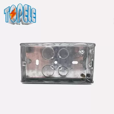 0.6mm Bs4662 2 Gang 25mm Metal Flush Box Steel 1